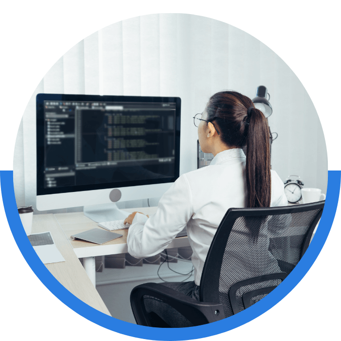 Woman working at computer